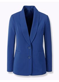 WITT Damen Blazer mit Schulterpolstern, royalblau, Gr&ouml;&szlig;e 36, 75% Polyester, 21% Viskose, 4% Elasthan