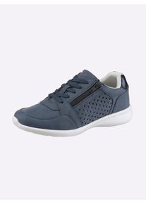 Witt Damen Sneaker mit seitlichem Reissverschluss, jeansblau, Gr&ouml;&szlig;e 36, 100% Lederimitat