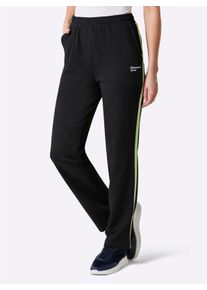 Witt Damen Freizeithose mit Kontraststreifen, schwarz-reseda, Gr&ouml;&szlig;e 40/42, 60% Baumwolle, 40% Polyester