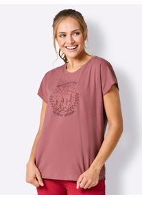 Witt Damen Freizeitshirt mit &uuml;berschnittenen Schultern, violett-meliert, Gr&ouml;&szlig;e 48/50, 46% Baumwolle, 46% Polyester, 8% Elasthan