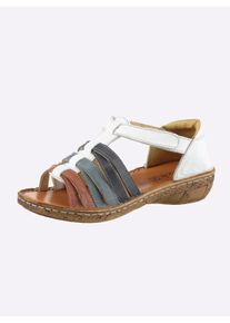 Witt Damen Sandale mit 3-farbigen Riemen, wei&szlig;-bunt, Gr&ouml;&szlig;e 40, 100% Glattleder