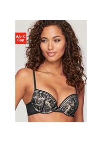 Vivance, Push-up-BH &raquo;Madita&laquo; mit B&uuml;gel aus h&uuml;bscher Spitze mit &bdquo;Love"-Schriftzug, sexy Dessous, schwarz, 85, Cup A, Push-up-BH