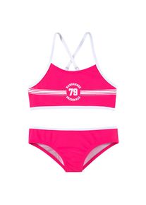 Kangaroos, Unisex, Kangaroos Bustier-Bikini &raquo;Sporty&laquo; mit sportlichem Frontdruck, pink, 122/128, N-Gr, Sportliches Design