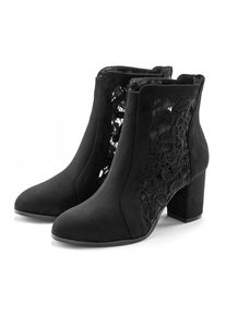 Lascana, Unisex, Lascana High-Heel-Stiefelette &raquo;Ankle Boot, Stiefel&laquo; mit modischer Spitze und bequemen Blockabsatz, schwarz, 41, Sommerstiefelette mit