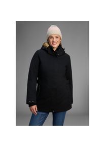 Polarino, Unisex, Funktionsparka mit Kapuze Grosse Gr&ouml;ssen, wasserabweisend, winddicht und atmungsaktiv, schwarz, 46, Warm wattierter Winterparka von 