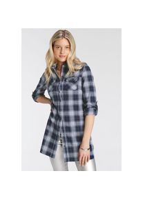 Arizona, Unisex, Karobluse &raquo;Karotunika&laquo; Tunika, blau, kariert, 52, Durchgekn&ouml;pfte Karo-Tunika von Arizona