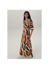 Aniston Selected, Unisex, Aniston SELECTED Maxikleid mit weiten, 3/4-langen &Auml;rmeln, braun, rose, t&uuml;rkis, flieder, terra, camel, beige, anthra, schwarz