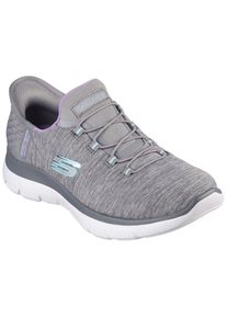 Skechers, Unisex, Slipper &raquo;SUMMITS DAZZLING HAZE&laquo; Slip Ins Sneaker, Freizeitschuh mit dezenten Kontrastdetails, grau, meliert, 37, Sportiver Halbschuh