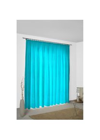 WIRTH, Vorhang &raquo;Lahnstein&laquo; Kr&auml;uselband 2 Stk. tlg., t&uuml;rkis, Polyester