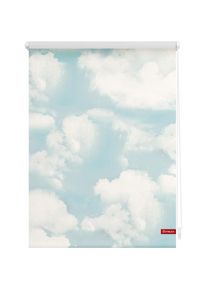 LICHTBLICK Original, LICHTBLICK ORIGINAL Seitenzugrollo &raquo;Klemmfix Motiv Wolken&laquo; Lichtschutz ohne Bohren freih&auml;ngend bedruckt, blau, wei&szlig;, Polyester