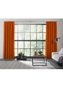 WIRTH, Vorhang &raquo;Dim out&laquo; Kr&auml;uselband 1 Stk. tlg., terra, Polyester