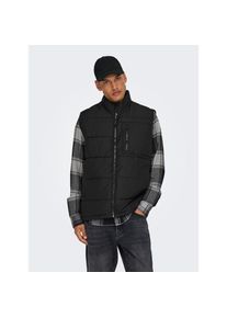 Only & Sons Only & Sons, Herren, ONLY & SONS Steppweste &raquo;ONSJAKE QUILTED VEST OTW&laquo;, schwarz, XS, Ideal f&uuml;r die &Uuml;bergangszeit