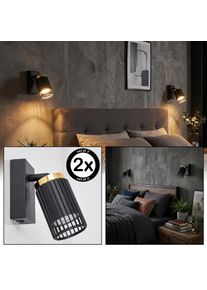 hofstein Fenik Wandleuchte 2-er Set Schwarz, 1-flammig