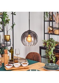 hofstein Koyoto H&auml;ngeleuchte Glas 25 cm Klar, Rauchfarben, 1-flammig