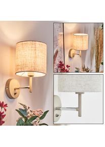 hofstein Ganik Wandleuchte Chrom, Cremefarben, Sandfarben, 1-flammig