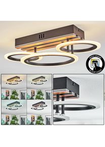 hofstein Galen Deckenleuchte LED Holzoptik, Schwarz, 1-flammig