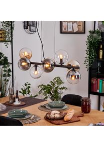 hofstein Gastor Pendelleuchte Glas 15 cm Bernsteinfarben, Klar, Rauchfarben, 8-flammig