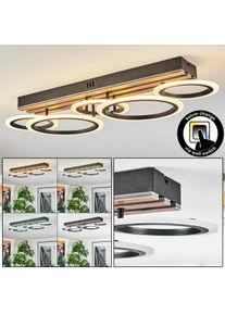 hofstein Galen Deckenleuchte LED Holzoptik, Schwarz, 1-flammig