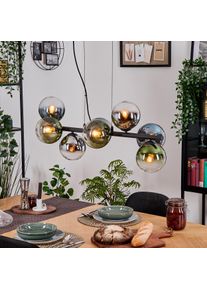 hofstein Gastor Pendelleuchte Glas 15 cm Blau, Chrom, Gr&uuml;n, Klar, Rauchfarben, 8-flammig