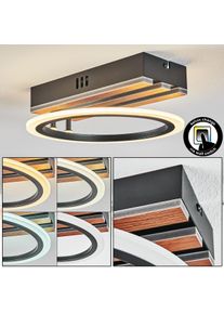 hofstein Galen Deckenleuchte LED Holzoptik, Schwarz, 1-flammig