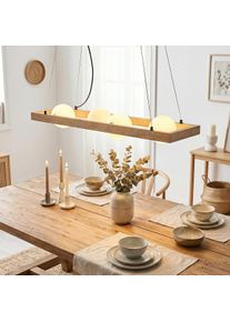 hofstein Zanin Pendelleuchte Naturfarben, Schwarz, 4-flammig