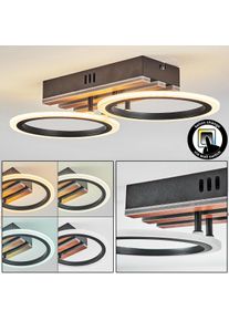 hofstein Galen Deckenleuchte LED Holzoptik, Schwarz, 1-flammig