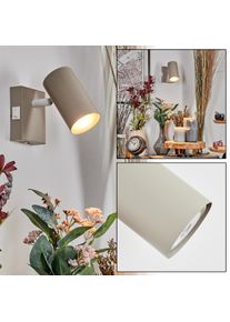 hofstein Javel Wandleuchte Sandfarben, Wei&szlig;, 1-flammig