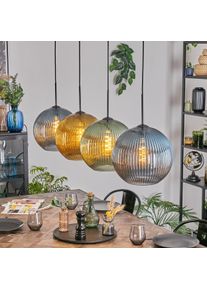 hofstein Koyoto H&auml;ngeleuchte Glas 30 cm Blau, Gold, Gr&uuml;n, 4-flammig