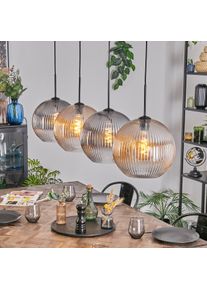 hofstein Koyoto H&auml;ngeleuchte Glas 30 cm Bernsteinfarben, Klar, Rauchfarben, 4-flammig