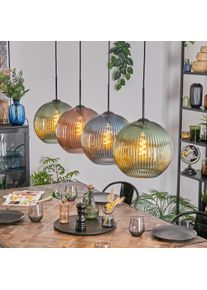 hofstein Koyoto H&auml;ngeleuchte Glas 30 cm Blau, Gr&uuml;n, Kupferfarben, 4-flammig