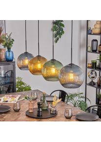 hofstein Koyoto H&auml;ngeleuchte Glas 25 cm Blau, Gold, Gr&uuml;n, 4-flammig