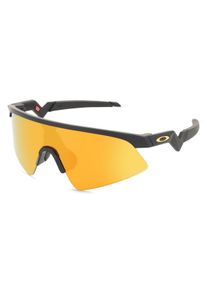 Oakley 0OJ9015 RESISTOR SWEEP | Kinder-Sonnenbrille | Eckig | Fassung: Kunststoff Schwarz Matt | Glasfarbe: Gr&uuml;n Spiegel Gr&uuml;n