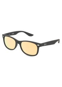 Ray Ban Junior 0RJ9052S JUNIOR NEW WAYFARER | Kinder-Sonnenbrille | Quadratisch | Fassung: Kunststoff Schwarz | Glasfarbe: Orange Spiegel Pink