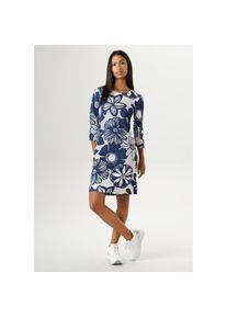 Aniston Selected, Unisex, Aniston SELECTED Jerseykleid mit grossem Bl&uuml;tendruck - Jedes Teil ein Unikat, sanftes wei&szlig;, dunkelblau, 44, N-Gr, Kleid mit 