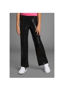Bruno Banani, Unisex, Schlupfhose &raquo;Weite Hose mit Glitzer&laquo; F&uuml;r TEEN. Weite Pailletten-Hose, schwarz, 176, N-Gr, Glitzerhose f&uuml;r M&auml;dchen - festlicher 