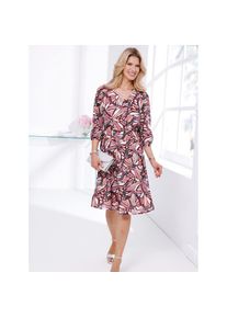 Classic Basics, Unisex, Druckkleid &raquo;Kleid&laquo;, altrosa, t&uuml;rkis, bedruckt, 44, Normalgr&ouml;ssen, Gummib&uuml;ndchen am &Auml;rmelabschluss