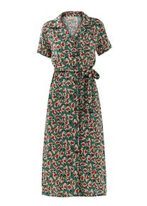 Anou Anou Blusenkleid Damen, dunkelgr&uuml;n / mischfarben, Gr&ouml;&szlig;e L