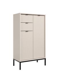 Mid.you Highboard , Kaschmir , Metall , 3 F&auml;cher , 2 Schublade(n) Schubladen , 60x106x32 cm , stehend , Kleinm&ouml;bel, Kommoden, Highboards