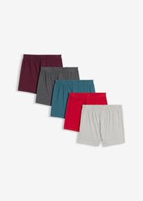 Lockere Jersey Boxershorts aus Baumwolle (5er Pack) in grau, Gr&ouml;sse 6 (L), 100% Baumwolle, bonprix
