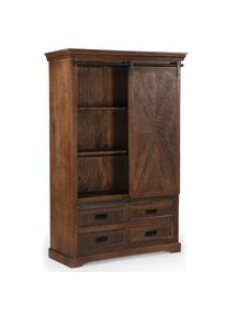 Home Affaire, Home Affaire Vitrine &raquo;Don Barn&laquo; mit 1 Schiebet&uuml;r, handgefertigt, Unika-M&ouml;bel, Breite 110 cm, braun, Massivholz, B/H/T: 110 cm x 160 cm x