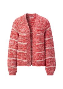 LANIUS Damen-Strickjacke gestreift Rot-Wei&szlig; 36