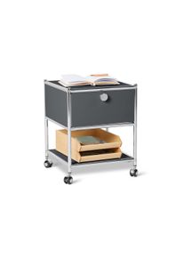 Tchibo - Table d&rsquo;appoint avec tiroir en m&eacute;tal &laquo; Cn3 &raquo; - gris