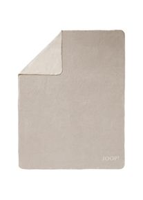 JOOP! Wohndecke , Grau, Naturfarben , Textil , Uni , 150x200 cm , Made in Germany, Oeko-Tex&reg; Standard 100 , Kettelrand, Double face , Heimtextilien, Wohntextilien, Decken, Kuscheldecken