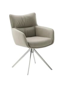 MCA furniture, MCA furniture 4-Fussstuhl &raquo;LIMONE&laquo; (Set) 2 Stk.(Set, 2 Stck), 360&deg; drehbar, Belastbarkeit 120 kg, Sitzh&ouml;he ca. 49 cm, creme, edelstahl 