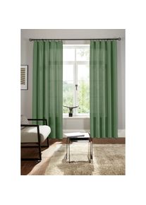 Bruno Banani, Vorhang &raquo;Lagan&laquo; Kr&auml;uselband 2 Stk. tlg. 2-er Set, gewebt, Microfaser, versch. Gr&ouml;ssen, einfarbig, Bestseller, oliv, Polyester, Polyester