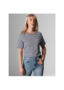 TRIGEMA, Unisex, T-Shirt &raquo;TRIGEMA T-Shirt mit Streifenmuster&laquo; 1 Stk., navy, L, DELUXE-Single-Jersey