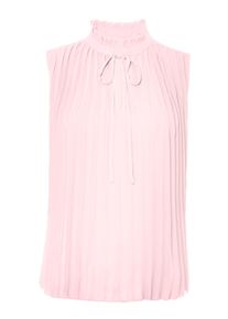 WITT Damen Plissee-Bluse mit R&uuml;schen am Ausschnitt, hellros&eacute;, Gr&ouml;&szlig;e 40, 100% Polyester