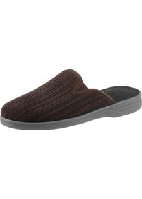Herren Pantoffel in Cord-Qualit&auml;t braun