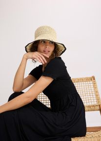 Bob en paille en beige, Taille Onesize, Couleur/Motif: naturel/noir, bonprix