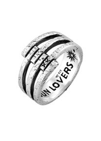 Haze&Glory Haze&Glory, Hommes Bague 'Organic', noir / argent